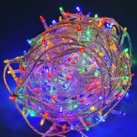 Guirlande électrique de noel 120 LEDS Multicolore fixe et flash