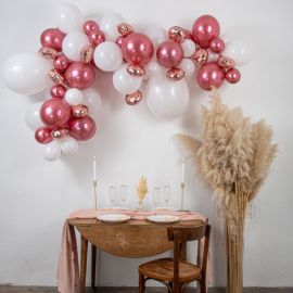 Kit Arche de 70 Ballons Gipsy Rose gold et Blanc 