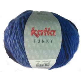 fil à tricoter Katia Funky bleu Noir