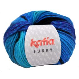 fil à tricoter Katia Funky Turquoise Noir