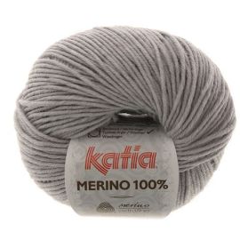 fil à tricoter Katia Mérino 100% Gris Clair