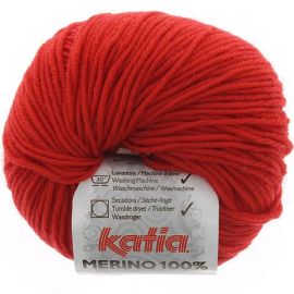 fil à tricoter Katia Mérino 100% Rouge