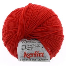 fil à tricoter Katia Mérino Baby Rouge