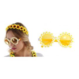 lunettes - marguerites hippie - jaune