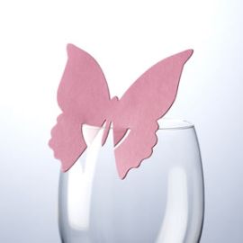 Marque place mariage en carton Papillon Fuchsia