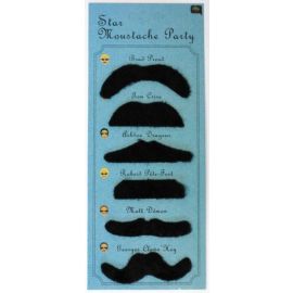 Moustache Party (Set de 6 Moustaches Noires)