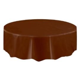 Nappe en plastique ronde Chocolat 210cm