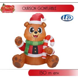 Ourson gonflable lumineux 150cm