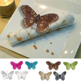 Papillon déco table mariage scintillant