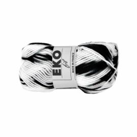 Pelote de laine Ekofil noir et blanc 