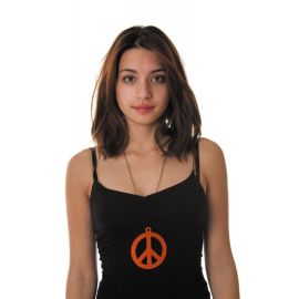 Pendentif peace Hippie Orange fluo