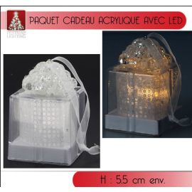 Petit paquet cadeau lumineux acrylique LED