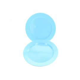 Petite assiette plastique ronde réutilisable bleu ciel