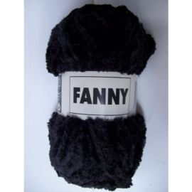 pelote de fil à tricoter chenille Fanny Noire x3