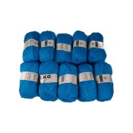 pelote de fil à tricoter EkoFil  Bleu Aquatique