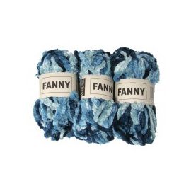 pelote de fil à tricoter chenille Fanny Océan x3