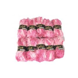 10 Pelotes de fil à tricoter Rose / Blanche
