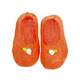 Paire de mini chaussons tressés orange