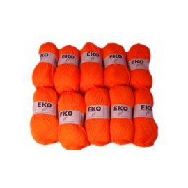 pelote de fil à tricoter EkoFil  Orange Néon
