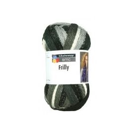 1 Pelote de fil à tricoter Frilly Blanc Gris