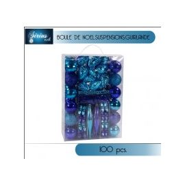 Kit de décoration sapin de noel 100 pièces Bleu