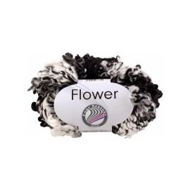 pelote de fil à tricoter Flower Color Grundl Noir Blanc