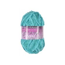1 pelote de fil à tricoter Bleu Turquoise Corail mademoiselle