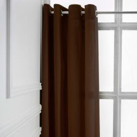 Rideau pas cher a Oeillets Chocolat 140x260cm