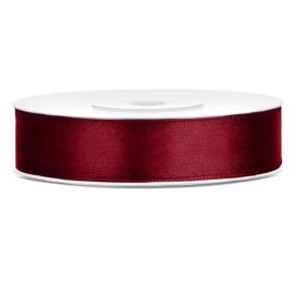 Ruban satin 12mm Bordeaux x 25 mètres