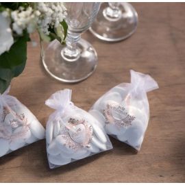 Sachet a dragees Just Married Rose gold 