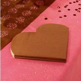 Serviette en papier coeur Chocolat X20