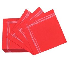 Serviette en papier liseré Rouge