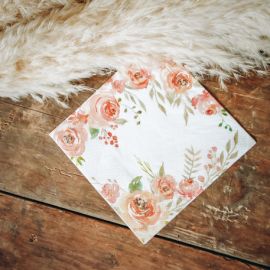 Serviette en papier theme Romantique Flowers