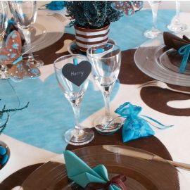 Set de table jetable coeur Bleu Ciel
