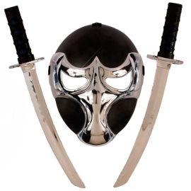 set - ninja luxe - masque et 2 épées noir