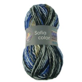 pelote de fil à tricoter Sofia Color Grundl Bleu Noir
