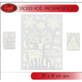 Sticker noel phosphorescent 29x41cm