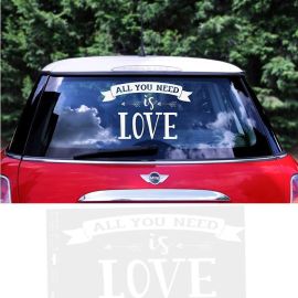 Grand Sticker mariage voiture All you need is love