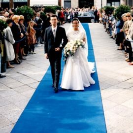 Tenture mariage en tulle Violet 75cm, decoration mariage - Badaboum