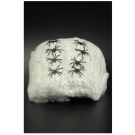toile d'araignée - blanc avec 12 araignées