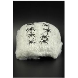 toile d'araignée - blanc avec 12 araignées - 500g
