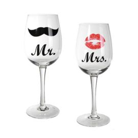 Verre a vin mariage Mr Mrs