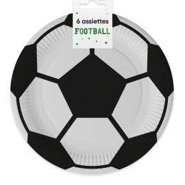 Assiettes d'anniversaire à thème football, 20cm, pack de 6, parfaites pour les fêtes d'enfant, disponibles sur Badaboum.fr