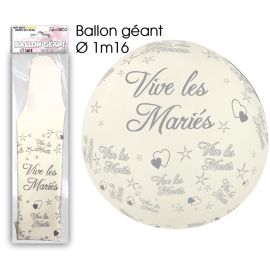 Ballon géant blanc avec inscription 