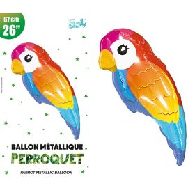 Ballon en forme de perroquet multicolore en aluminium de 67 cm pour décoration de fête d'anniversaire - Badaboum.fr