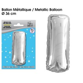 Ballon metallique argent lettre i , décoration fetes pas cher et livraison 24h rapide chez Badaboum