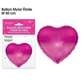 Ballon metallique coeur fuchsia , décoration fetes pas cher et livraison 24h rapide chez Badaboum