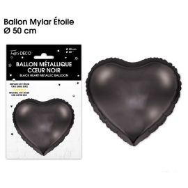 Ballon metallique coeur noir , décoration fetes pas cher et livraison 24h rapide chez Badaboum