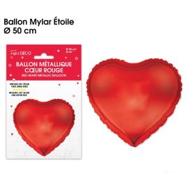 Ballon metallique coeur rouge , décoration fetes pas cher et livraison 24h rapide chez Badaboum