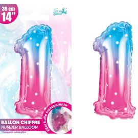 Ballon metallique feerique chiffre 1 , décoration fetes pas cher et livraison 24h rapide chez Badaboum